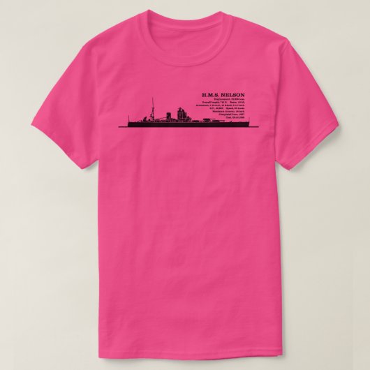 HMS Nelson Brits slagschip Infographic Informat T-shirt (Design voorkant)