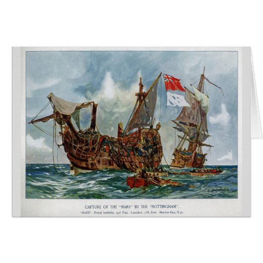 HMS Nottingham en slagschip Mars 1703 (Voorkant Horizontaal)