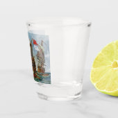 HMS Nottingham en slagschip Mars 1703 Shot Glas (Rechts)