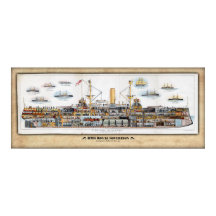 HMS Royal Sovereign Inboard Profile/Cutaway Poster