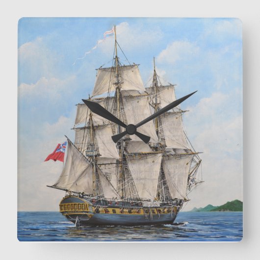 HMS Surprise Acrylic Wall Clock Vierkante Klok (Voorkant)