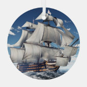 HMS Victory, 3D computer-gegenereerde illustratie. Glas Ornament (Achterkant)