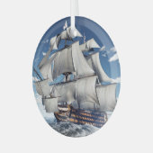 HMS Victory, 3D computer-gegenereerde illustratie. Glas Ornament (Voorkant links)