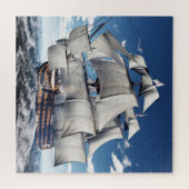 HMS Victory, 3D computer-gegenereerde illustratie. Legpuzzel (Horizontaal)