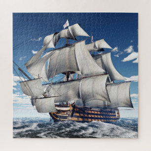 HMS Victory, 3D computer-gegenereerde illustratie. Legpuzzel
