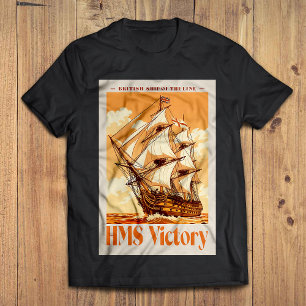 HMS Victory Poster Iconisch Brits Lijnschip T-shirt