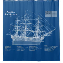 HMS Victory - Scheepsblauwdruk Plannen ABD Douchegordijn