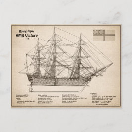 HMS Victory - Scheepsblauwdruk Plannen SD Briefkaart