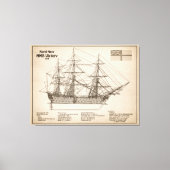 HMS Victory - Scheepsblauwdruk Plannen SD Canvas Afdruk (Voorkant)