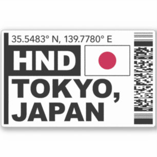 HND Tokio instapkaart - Japan Reis Sticker