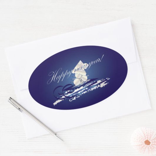 HNY slee Ovale Sticker (Envelop)