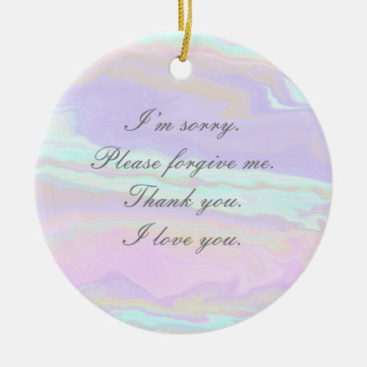 Hoʻoponopono reflecties keramisch Ornament (Voorkant)