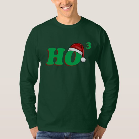 Ho 3 (Cubed) Grappig kerstShirt T-shirt (Voorkant)