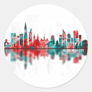 Ho Chi Minh City Vietnam Skyline Ronde Sticker