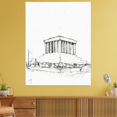Ho Chi Minh Mausoleum Hanoi Vietnam Illustratie Canvas Afdruk (Insitu (Woonkamer))
