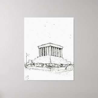 Ho Chi Minh Mausoleum Hanoi Vietnam Illustratie Canvas Afdruk