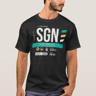Ho Chi Minh Stad SGN luchthavencode Bagage Label T-shirt