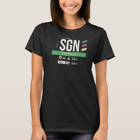 Ho Chi Minh Stad SGN luchthavencode Retro TR T-shirt (Voorkant)