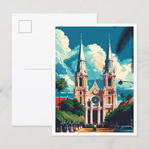 Ho Chi Minh Vietnam Vintage Travel Illustratie Briefkaart