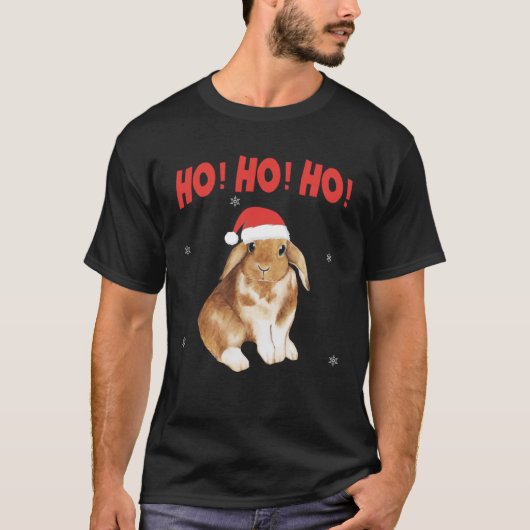 HO Cubed Cute Bunny Rabbit Santa T-shirt (Voorkant)
