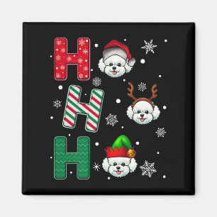 Ho Ho Bichon Frise Hond Matching Christmas Santa Magneet