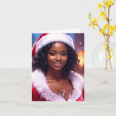 HO HO - Carte de voeux de Noël pliée (Fleur jaune)