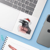 Ho Ho Crow Stickers Crow Christmas (Ordinateur portable avec iPhone)
