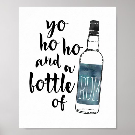 Ho Ho Fles of Rum | Art Print (Voorkant)