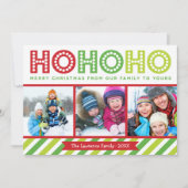 Ho Ho Foto Collage Modern Holiday Card Feestdagenkaart (Voorkant)
