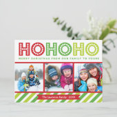 Ho Ho Foto Collage Modern Holiday Card Feestdagenkaart (Staand voorkant)