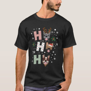 Ho Ho Franse Bulldog Vrolijk Kerstfeest T-shirt