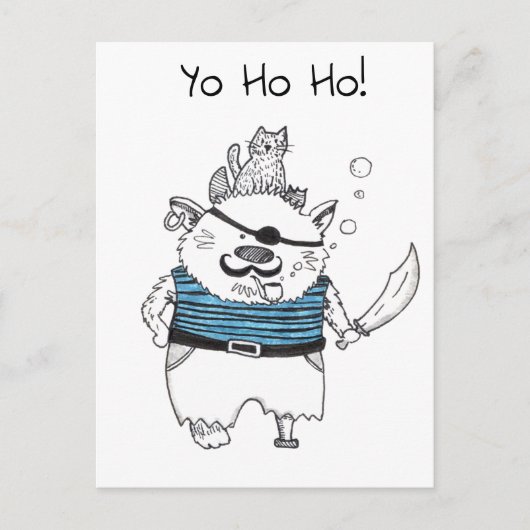 Ho Ho. / Funny Monster Pirate Briefkaart (Voorkant)