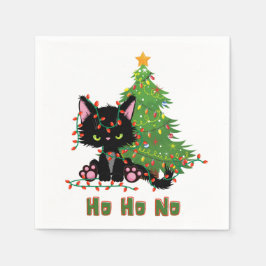 HO HO GEEN Kerstmis Kat Servet