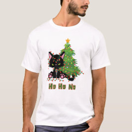 HO HO GEEN Kerstmis Kat T-shirt