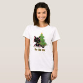 HO HO GEEN Kerstmis Kat T-shirt (Voorkant volledig)