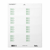 Ho Ho - groen blanco kerstretour-adres Etiket (Full Sheet)