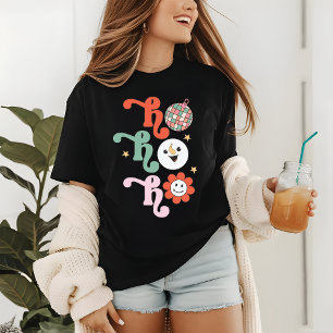 Ho Ho Groovy Disco Retro Christmas Tri-Blend Shirt