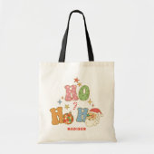 Ho Ho Groovy Vrolijk Kerstfeest Gepersonaliseerde  Tote Bag (Voorkant)