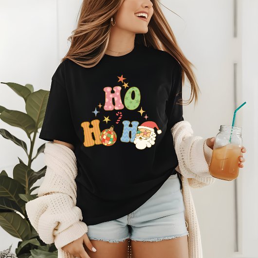 Ho Ho Groovy Vrolijk kerstfeest Tri-Blend Shirt