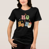 Ho Ho Groovy Vrolijk kerstfeest Tri-Blend Shirt (Voorkant)
