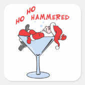 Ho Ho Hammered Vierkante Sticker (Voorkant)