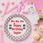 HO HO Happy Birthday Papieren Bordje (Feest)