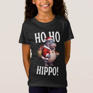Ho Ho Hippo Christmas Humor Design T-shirt