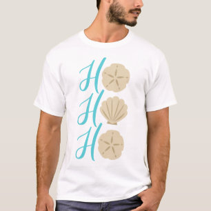 Ho Ho Ho Beach Kerstman en Shell T-shirt