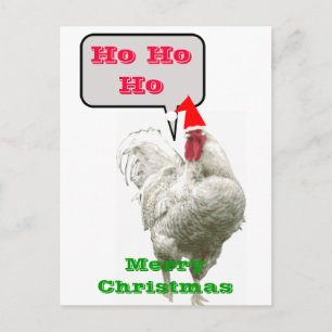 Ho Ho Ho Big Merry Christmas Rooster Briefkaart