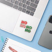 HO HO HO Bold Classic Christmas Typography  Sticker (Laptop met iPhone)
