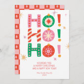 HO! HO! HO! Bright Fun Non-Photo kerst Kaart (Voorkant / Achterkant)