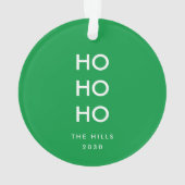Ho Ho Ho | Bright Green Christmas Cheval Photo (dos)