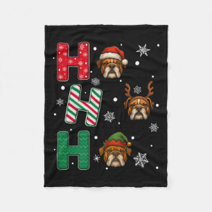 Ho Ho Ho Bulldog Hondenliefhebber Matching Christm Fleece Deken