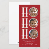 Ho Ho Ho - Carte photo de Noël/Vacances (Devant / Derrière)
